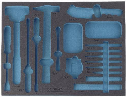 Hazet 2K-Weichschaum-Einlage 163-143L in Blau, B: 39,2 cm, T: 51,9 cm - Bild 1