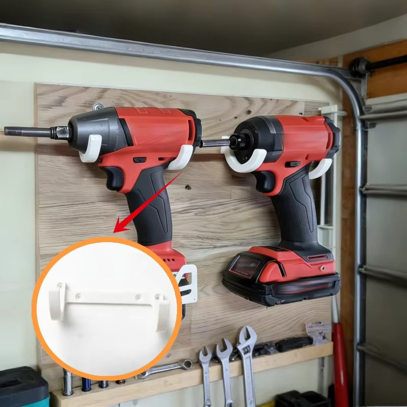 3er-Set robuste Wandhalterungen für Milwaukee Elektrowerkzeuge in Rot, universelle Wandmontage für Akku-Bohrmaschinen und Aufbewahrungsregal - Bild 2