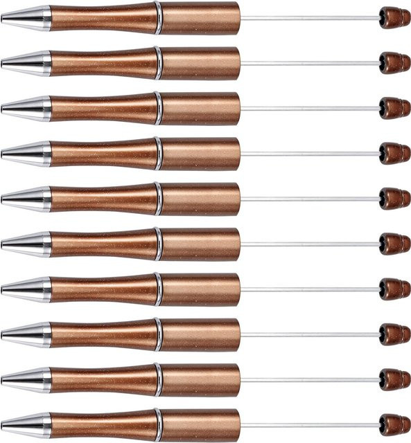 10 Stück Perlenstifte aus Kunststoff in Kaffeebraun mit schwarzer Tinte für deine DIY-Stiftherstellung - Bild 1