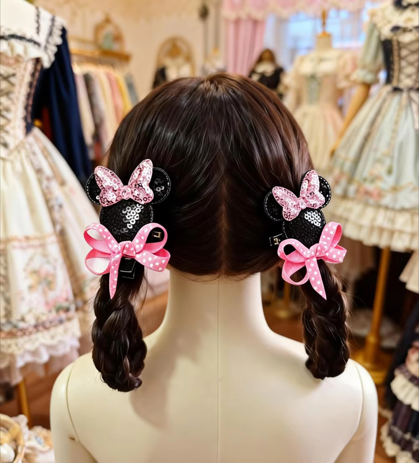 Potdemiel Pailletten-Haarspange mit Polka-Dot-Motiv und Mausohren, Kinder - Bild 2