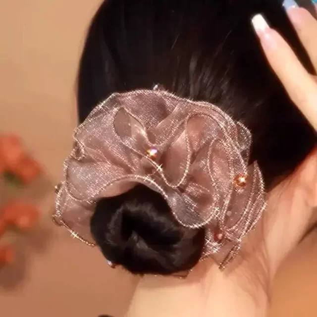 FENGCHE Haargummis Organza, Farbverlauf, Scrunchie - Bild 1