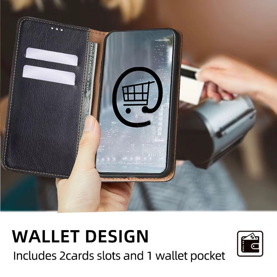 Leder-Flip-Handyhülle für Samsung Galaxy A57 A37 A27 A17 A07 A56 A36 A26 A16 A06 A55 A35 A15 A54 A34 mit magnetischer Abdeckung in Grün - Bild 4