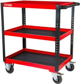 Stier Servicewagen aus Stahl in Rot, H x B x T: 96,9 x 89,4 x 54,3 cm - Bild 1
