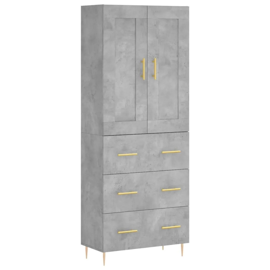 vidaXL Highboard modern in Betongrau mit mattem Finish, B/T/H: 69,5 x 34,0 x 180,0 cm - Bild 2