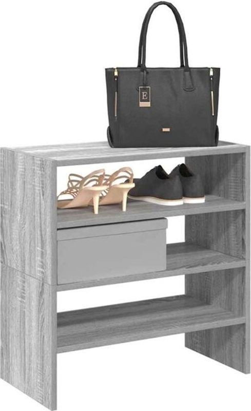 Vidaxl Schuhregale 2er Set stapelbar in Grau Sonoma, B/T/H: 60 x 30 x 30,5 cm - Bild 1