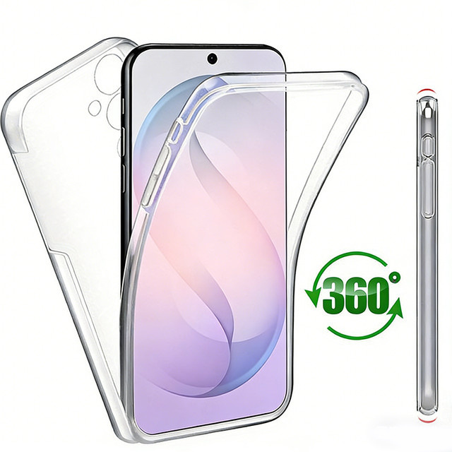 Stoßfeste 360° Schutzhülle für Samsung Galaxy S26 Ultra, S26+ und S26, doppelschichtige Hybrid-Schutzhülle aus PC und TPU, transparent - Bild 1