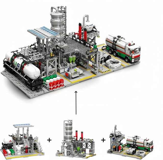 KNEW BUILT Erdgas-Technik-Baukasten, 3-in-1, DIY-Puzzle-Bausatz - Bild 1