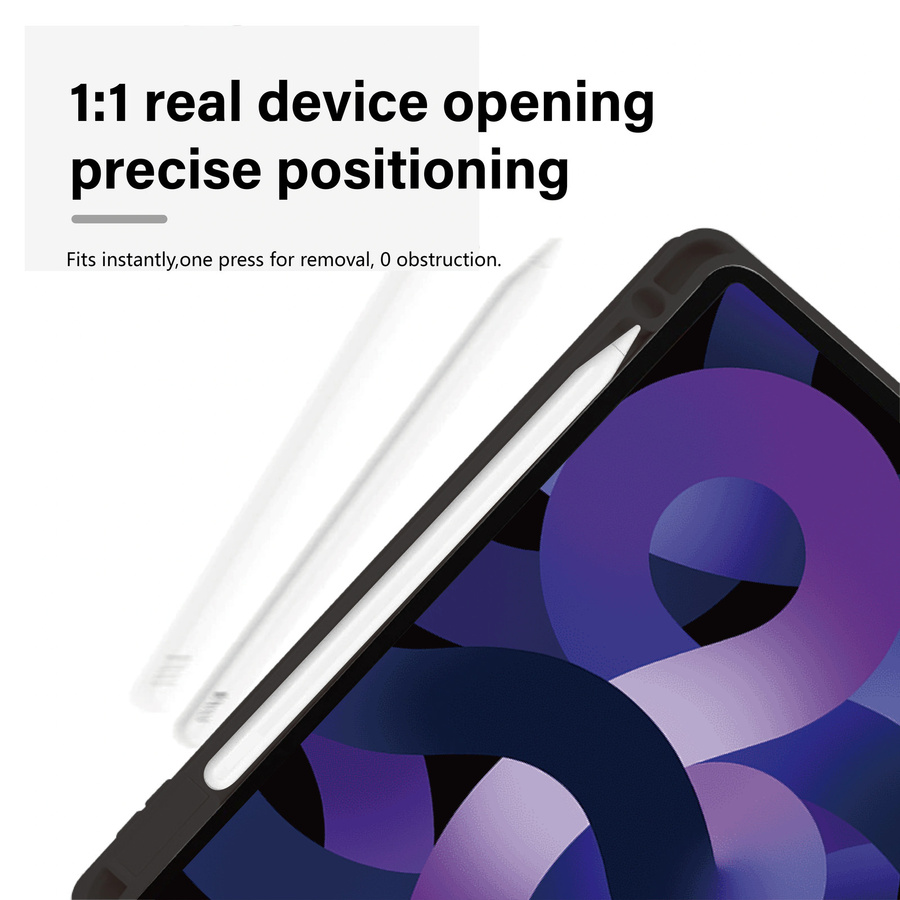 Smart Cover Hülle für Apple iPad Pro, Air und iPad Generationen mit Stifthalter und Tri-Folding Funktion in Transparent/Blau - Bild 5