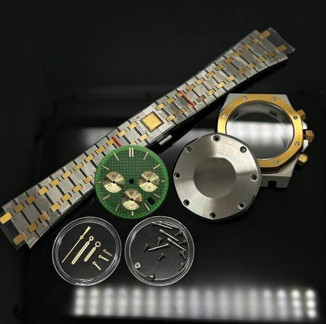 GMOGAR Uhrenzubehör, Edelstahl, Bicolor, Silber Schwarz Gold, 41 mm - Bild 1