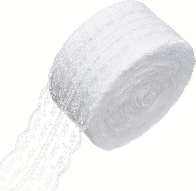 Weißes Spitzenband für Geschenkverpackungen, Hochzeitsdekoration und Bastelarbeiten, 10,9 Yards - Bild 1