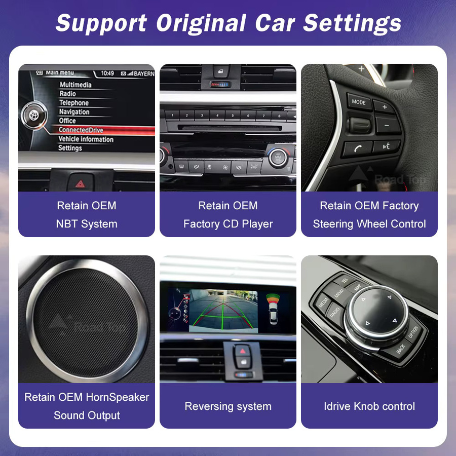 Road Top Drahtloses CarPlay und Android Auto Multimedia Display für BMW Serie 1 2 F20 F21 F22 F23 F45 F46 in Schwarz, 10,25 bis 12,3 Zoll, 1920x720 Auflösung - Bild 5