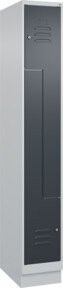 C+P Z-Spind Classic PLUS mit Sockel, 2 Fächer, Grau/Anthrazit, H x B x T: 195 x 30 x 50 cm, mit Zylinderschloss - Bild 1