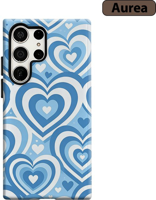 Potdemiel Stoßfeste Doppelschicht Handyhülle mit blauem Herz-Design für Samsung Galaxy S26 S25 S24 S23 Ultra Plus und Android Modelle - Bild 1