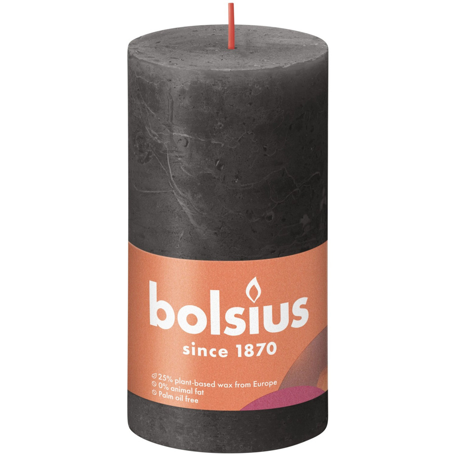Bolsius Rustik-Kerze Shine in Stürmischem Grau, Durchmesser: 68 mm, Höhe: 130 mm - Bild 2