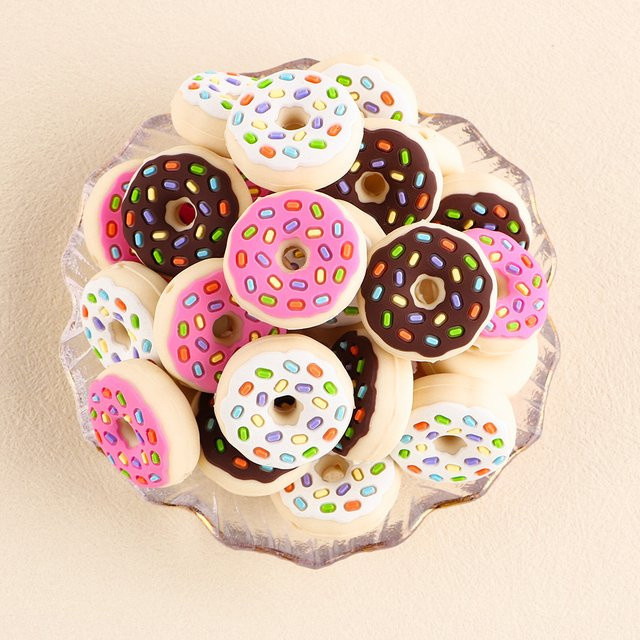 Kovict Perlen Silikon, Donut, brown, Schmuckzubehör - Bild 1