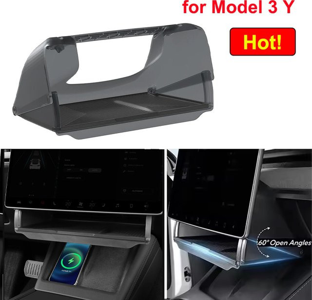 Beworth Mittelkonsolen-Organizer für Tesla Model 3 Y Juniper in Schwarz - Bild 1