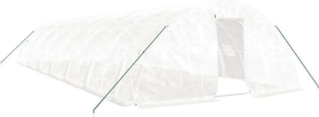 vidaXL Gewächshaus mit Stahlrahmen in Weiß, B/T/H: 14 x 5 x 2,3 m - Bild 1