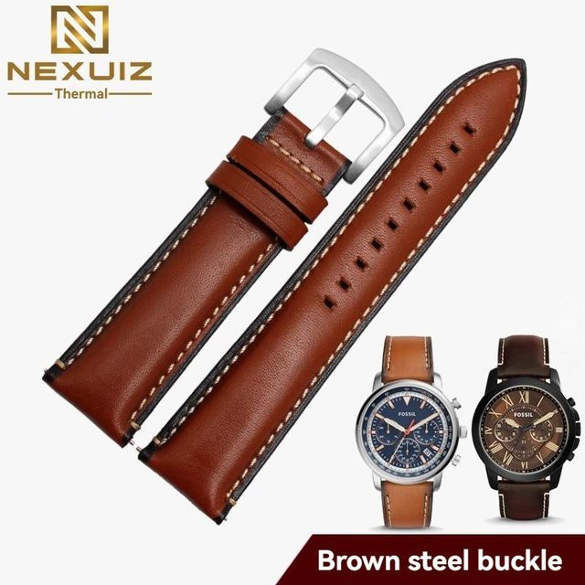 Fossil Uhrenarmband Rindsleder, Herren, Schwarz, Blau - Bild 1