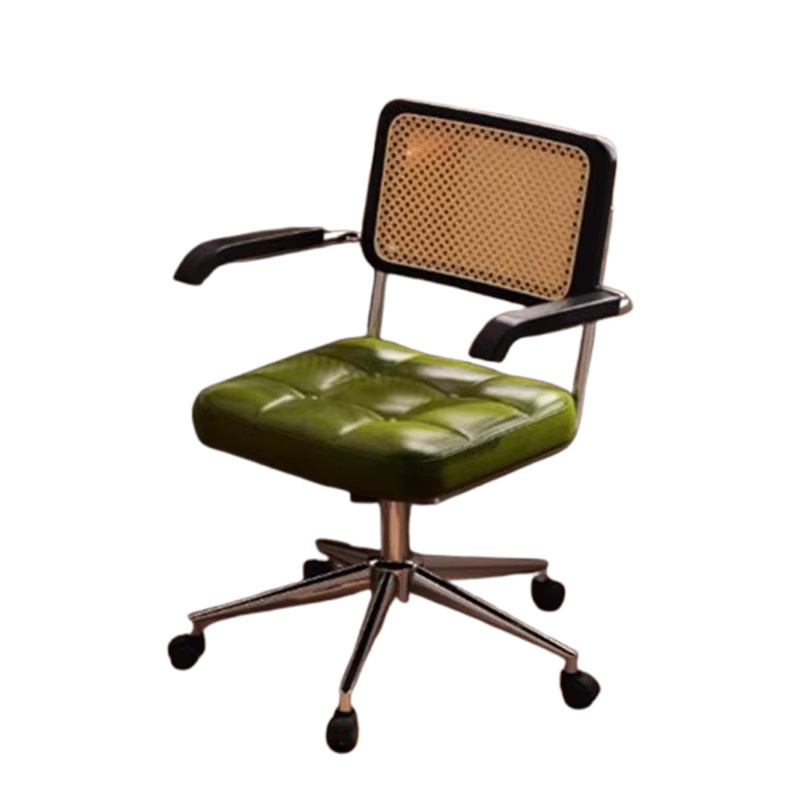 Moderner Designer-Bürostuhl von DUTRIEUX in Grün mit Rollen und Kunstlederbezug für Schlafzimmer und Esszimmer - Bild 2