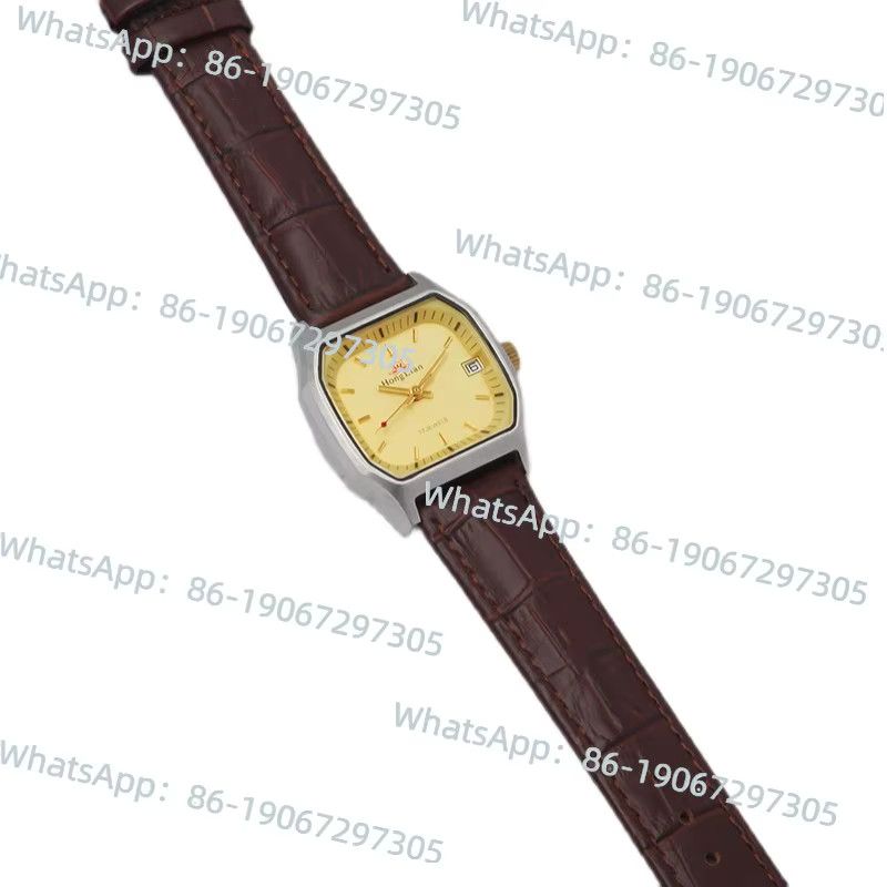 Schmetterlingsmarke Retro Herrenuhr manuell mechanisch quadratisch in Rot - Bild 2