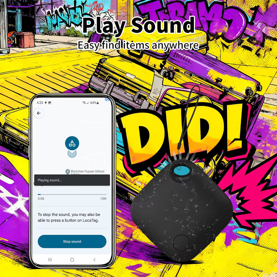 Smart Tag Standort-Tracker für Android und Google Find My Device, Schlüsselfinder mit GPS-Positionierung, Farbe: Schwarz - Bild 2