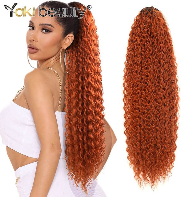 YAKIBEAUTY Haarverlängerung Pferdeschwanz, synthetisch, lockig, Bio-Wasserwellen - Bild 1