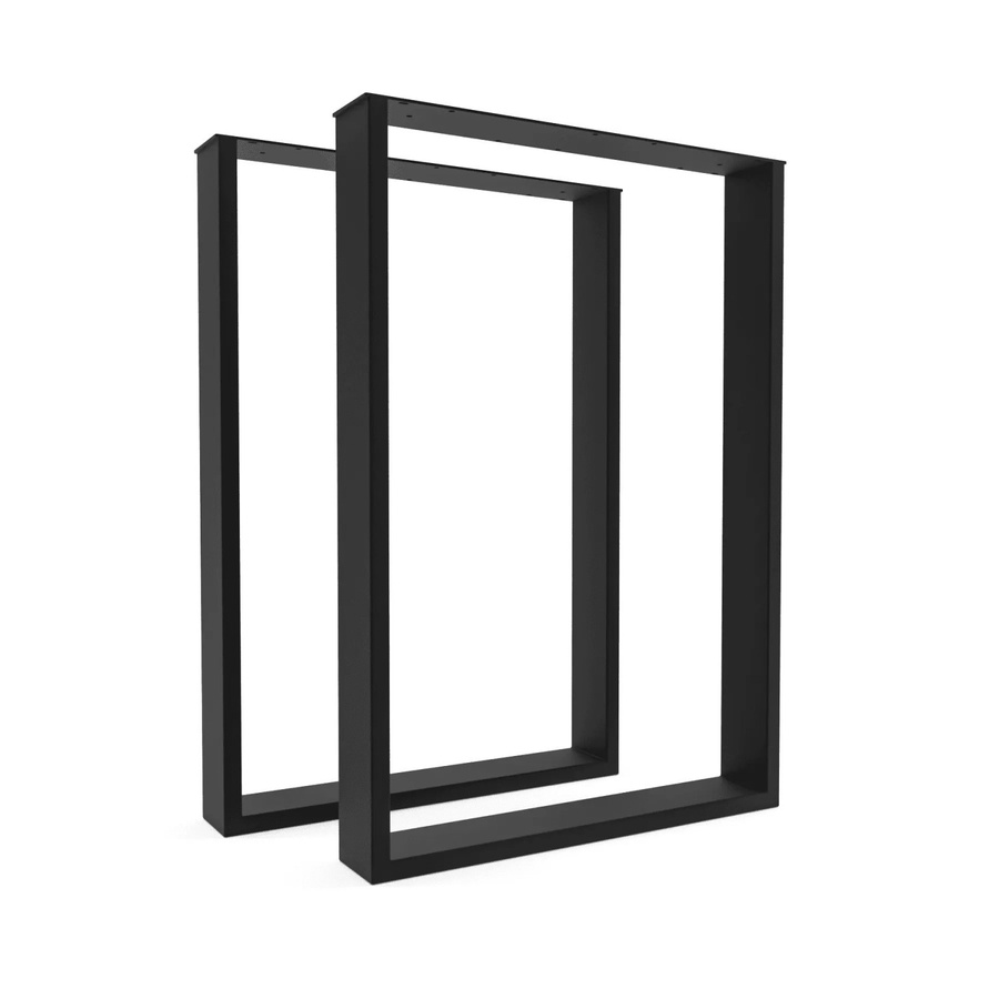 HEVVA Tischbeine BASEL 2er Set Schwarz Matt Metall mit Schlittengestell Tiefe: 50 cm, Höhe: 72 cm - Bild 2