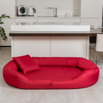 Tierlando Orthopädisches Hundebett SAMMY in Dunkelrot mit erhöhter Umrandung aus robustem Polyester, B/T/H: 140 x 105 x 30 cm - Bild 2
