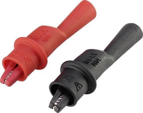 Voltcraft MSK-111 Krokodilklemme mit 2mm Buchse, CAT III 1000 V und CAT IV 600V, Schwarz und Rot - Bild 1