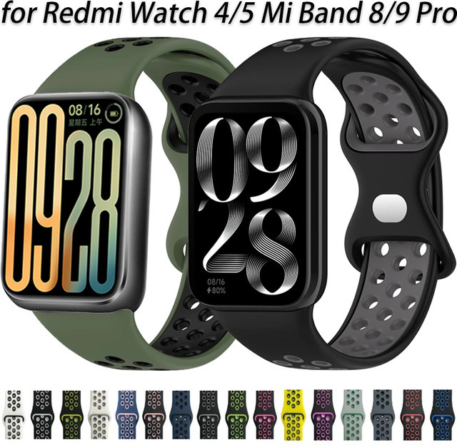 Xiaomi Uhrenarmband Silikon, zweifarbig, Redmi Watch 4/5, Mi Band 8 Pro/9 Pro - Bild 1