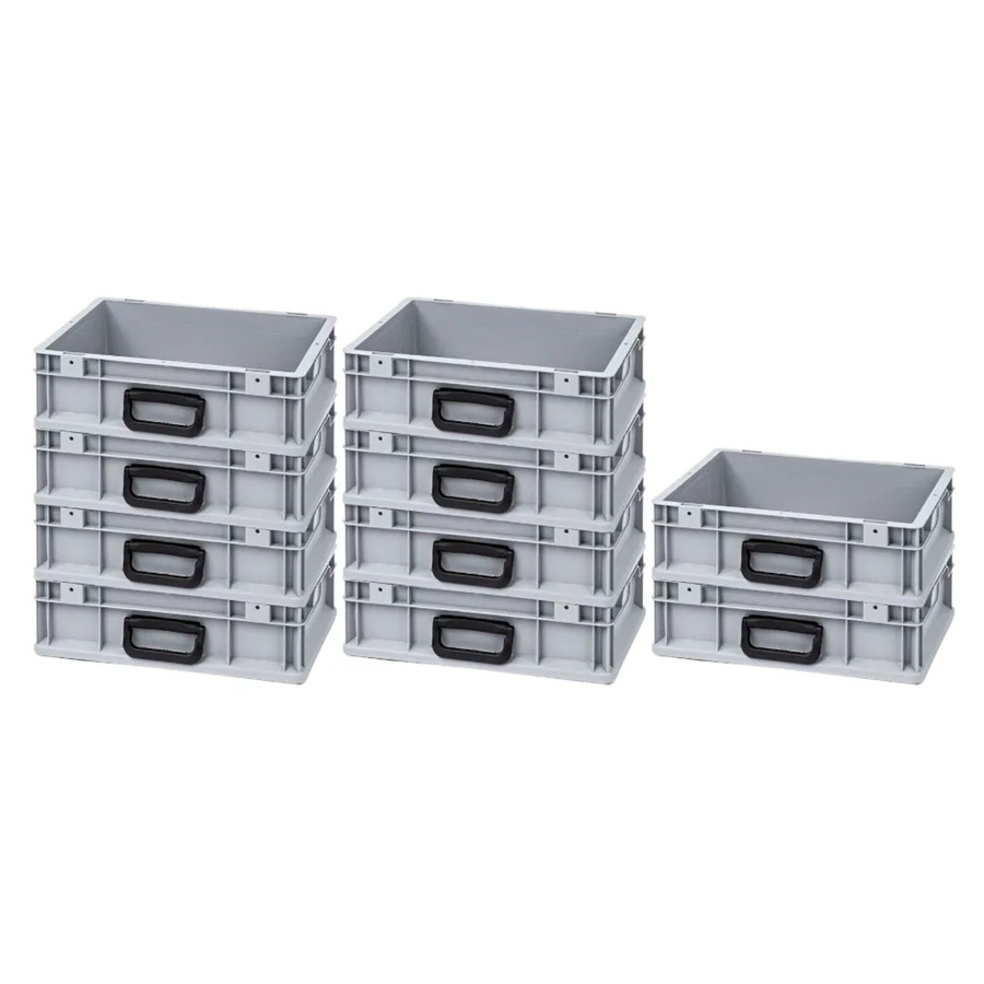 PROREGAL Spar Set 10x Eurobox Nextgen Portable Uno Transportbehälter Grau H x B x T: 12 x 30 x 40 cm - Bild 2