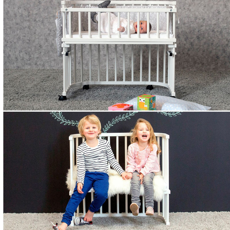 Babybay Beistellbett Boxspring Comfort Plus aus Buchenholz in Weiß, B/T/H: 89 x 51 x 96,5 cm - Bild 2