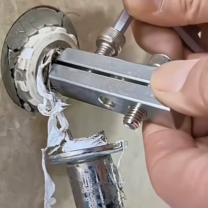 Winkelventil-Gewindeschneidwerkzeug-Extraktor für gebrochene Schrauben in Silber und Weiß zur Reparatur von Wasserleitungen - Bild 2