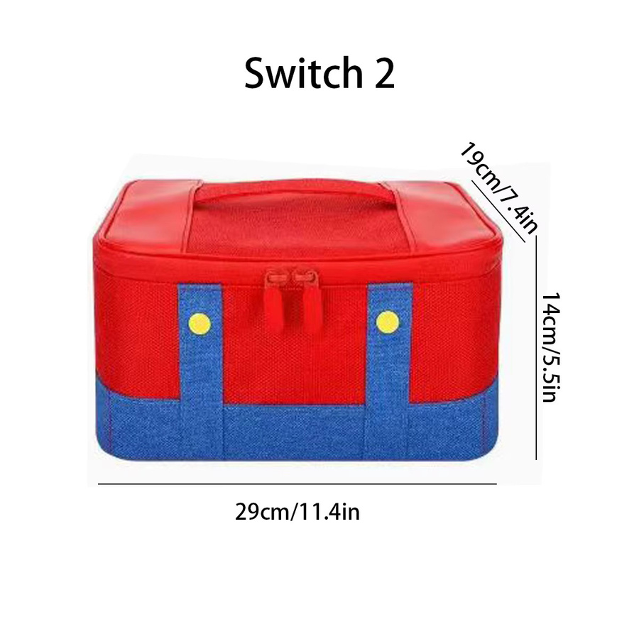Komplettset Aufbewahrungstasche für Nintendo Switch und Switch 2 OLED in Rot/Blau mit großer Kapazität - Bild 4
