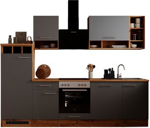 Respekta Küchenblock Hilde Küchenzeile in Grau und Wildeiche Nachbildung, H x B x T: 205 x 280 x 60 cm - Bild 3