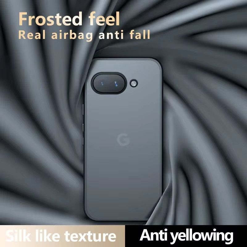 Matte Acryl-Schutzhülle für Google Pixel 9A und Pixel 9 Pro XL, stoßfeste transparente Hardcase-Abdeckung aus PC, Farbe: Transparent/Schwarz - Bild 4