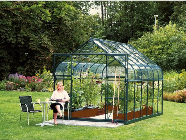 Vitavia Gewächshaus Diana 9900 Smaragd mit Fundament und Sicherheitsglas aus Aluminium - Bild 1