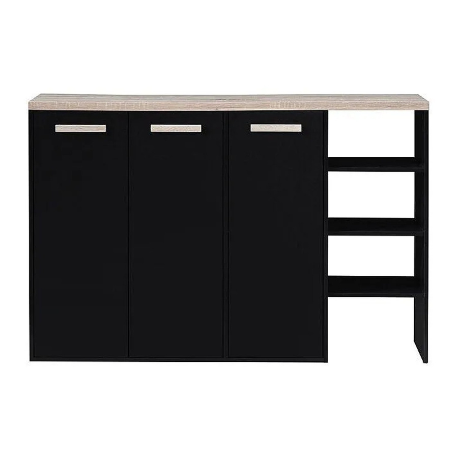 Schuhschrank Skaido von Vente-unique in Schwarz und Naturfarben Hell mit einer Breite von 120 cm - Bild 2