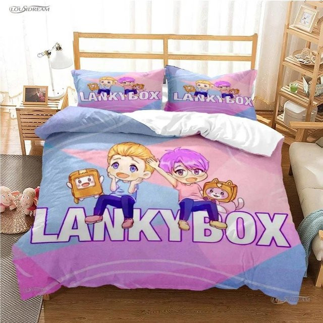L-Lankybox Animationsfilm Bettwäscheset mit Bettdeckenbezug und Kissenbezügen, Mehrfarbig, B/H: 240 x 220 cm - Bild 1