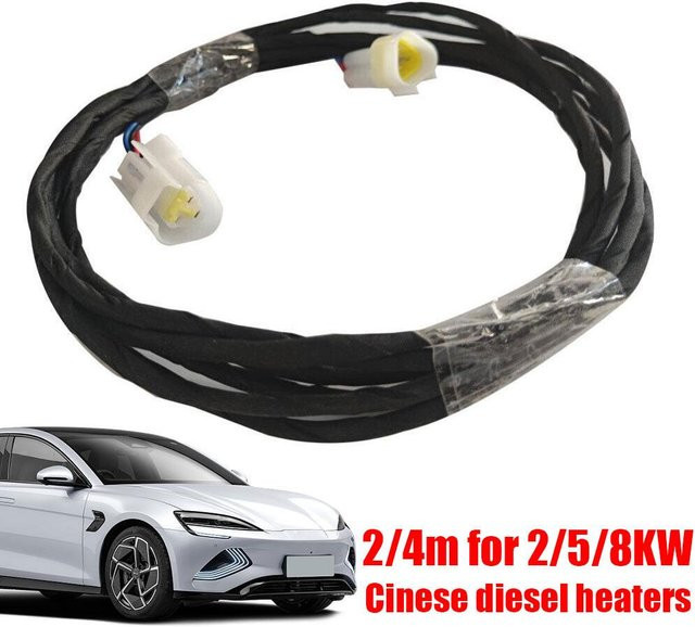Verlängerungskabel für Dieselheizungen mit LCD-Bildschirm, passend für 2kW, 5kW und 8kW, Farbe: Schwarz - Bild 1
