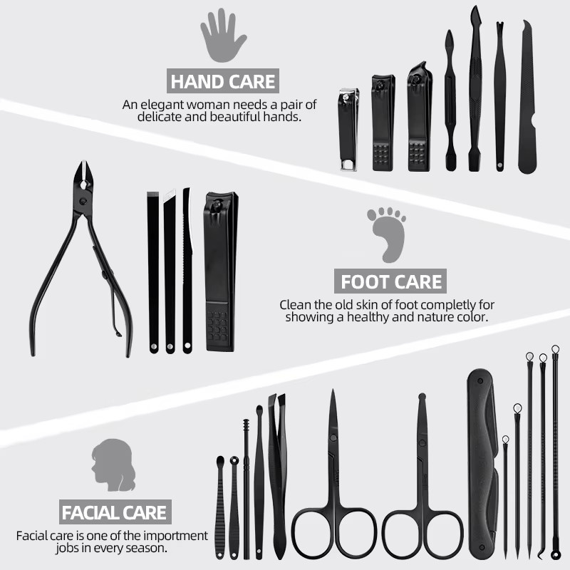 Nagelknipser-Set aus Edelstahl, Pediküre-Set mit Nagelschere und Nagelfeile, Unisex - Bild 2