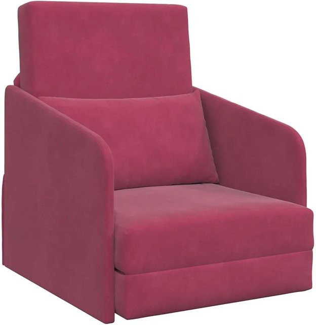 vidaXL Schlafsofa in Weinrot mit Samtbezug und Schlaffunktion, B/T/H: 65 x 80 x 83 cm - Bild 1