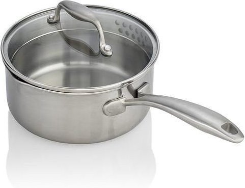 EGO Kochtopf C15SS mit Glasdeckel und Ausgießrand, Silber, 1,5 l - Bild 1