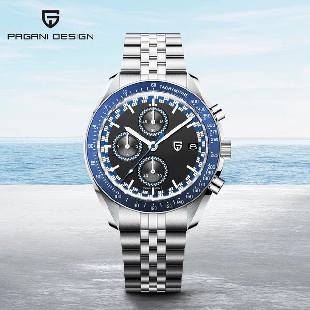 PAGANI DESIGN Chronograph Armbanduhr, Quarz, Edelstahl, Saphirglas, Herren - Bild 1