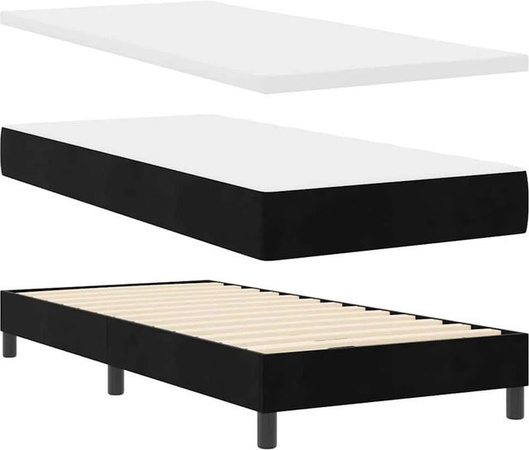 vidaXL Boxspringbett mit Matratze Schwarz B/T: 80 x 200 cm
