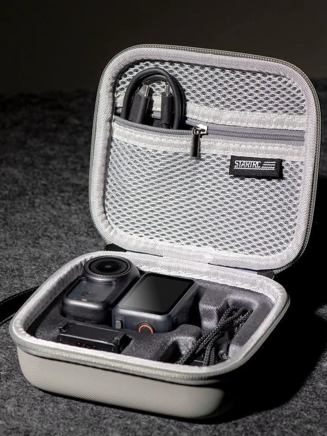 DJI Osmo Nano Tragetasche aus PU-Leder in Grau für Zubehör und Reise-Vlogging - Bild 7