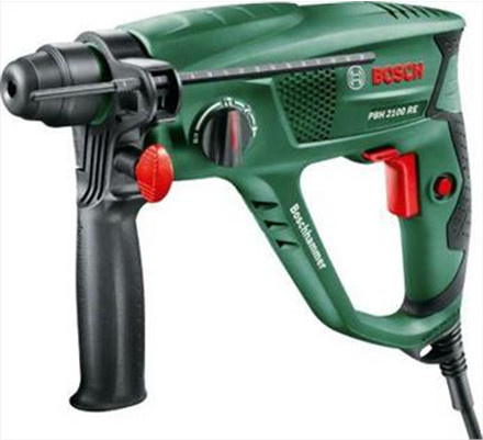Bosch Bohrhammer PBH 2100 RE mit 550 W und 4-teiligem Zubehörset in Grün-Schwarz im Koffer - Bild 2