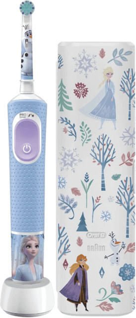 Oral-B Elektrische Zahnbürste Vitality Pro 103 Kids Frozen in Hellblau und Weiß mit Reiseetui - Bild 2