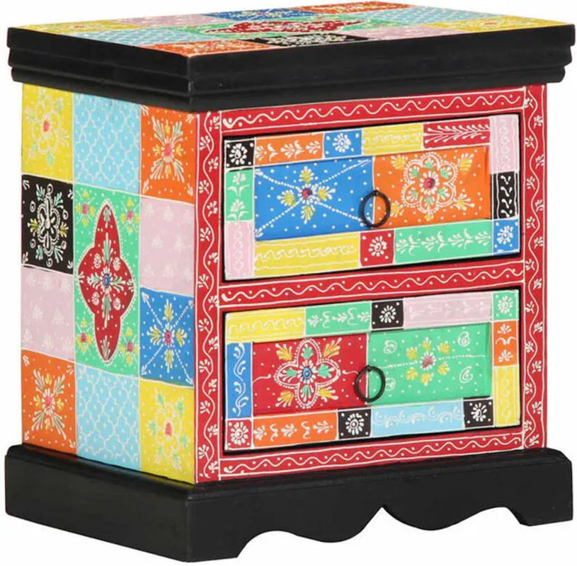 Vidaxl Nachttisch Bohemian in Bunt aus Holzwerkstoff, B/T/H: 40 x 35 x 45 cm - Bild 1