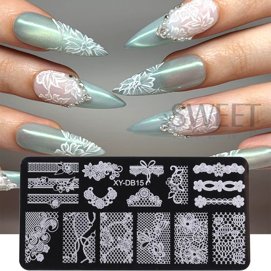 SWEET TREND Nail Art Schablone mit Stamper, Blumenrebe Design - Bild 2